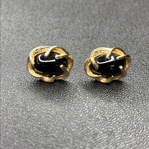 Gold and Black Knot Earrings